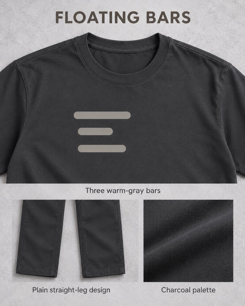 Charcoal Floating Bars garment details