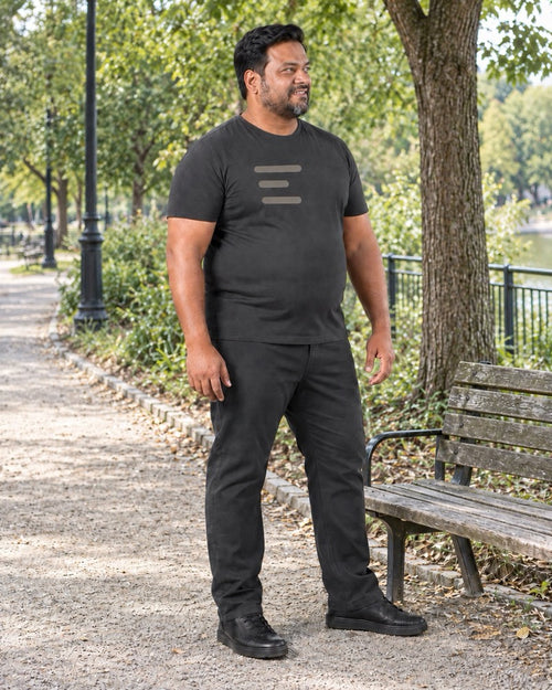 Charcoal Floating Bars outfit in an everyday setting