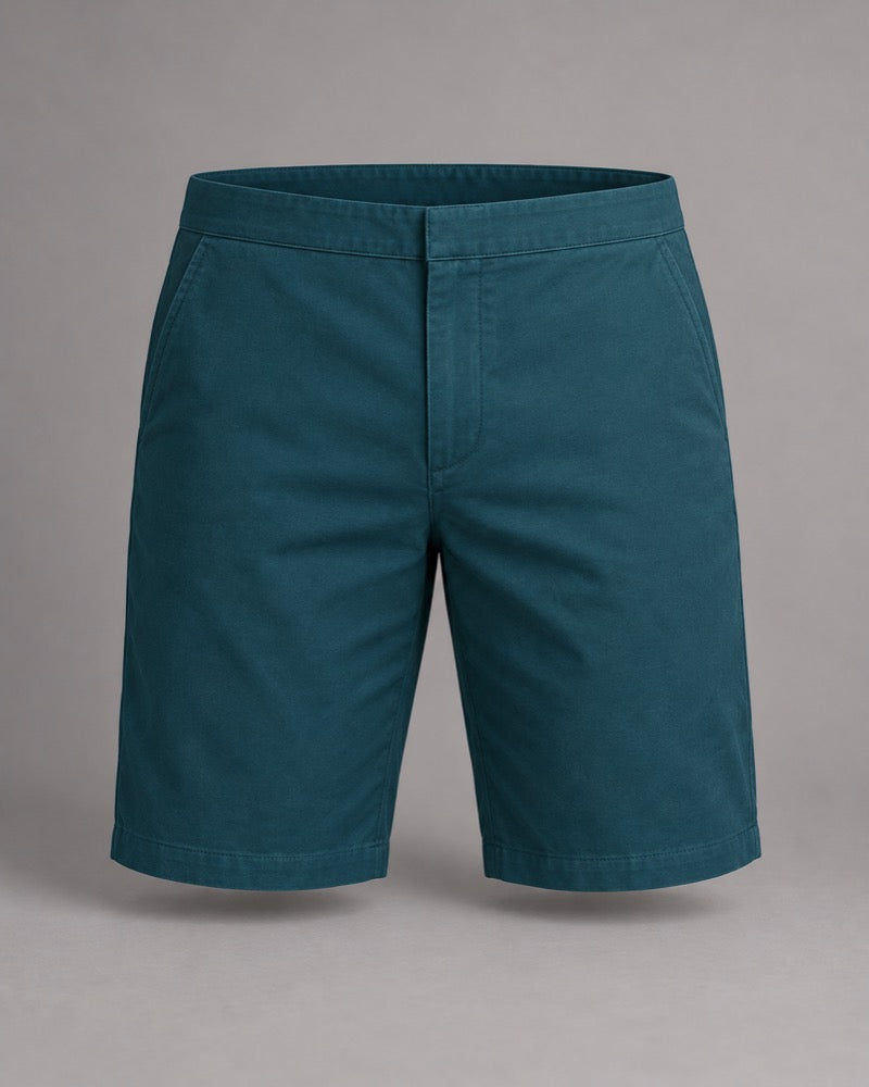 Plain shorts paired with Deep Teal Edge Line