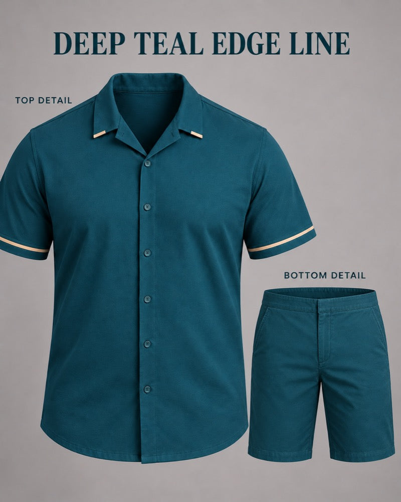 Deep Teal Edge Line garment details
