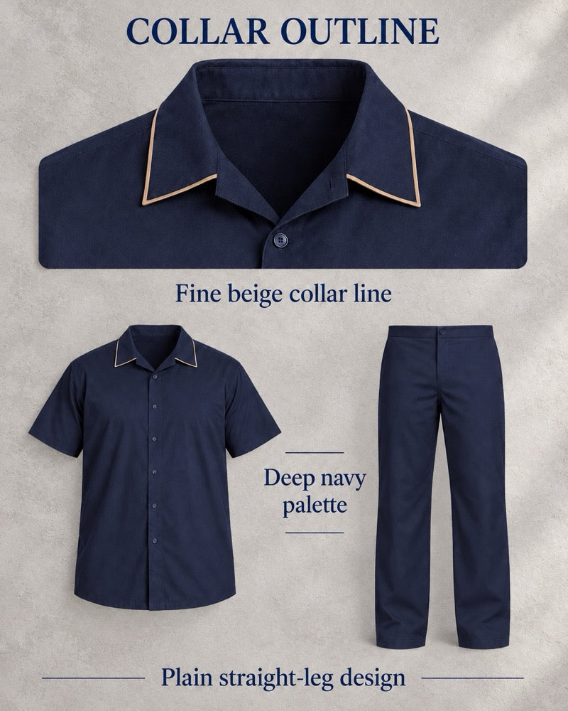 Navy Collar Outline garment details