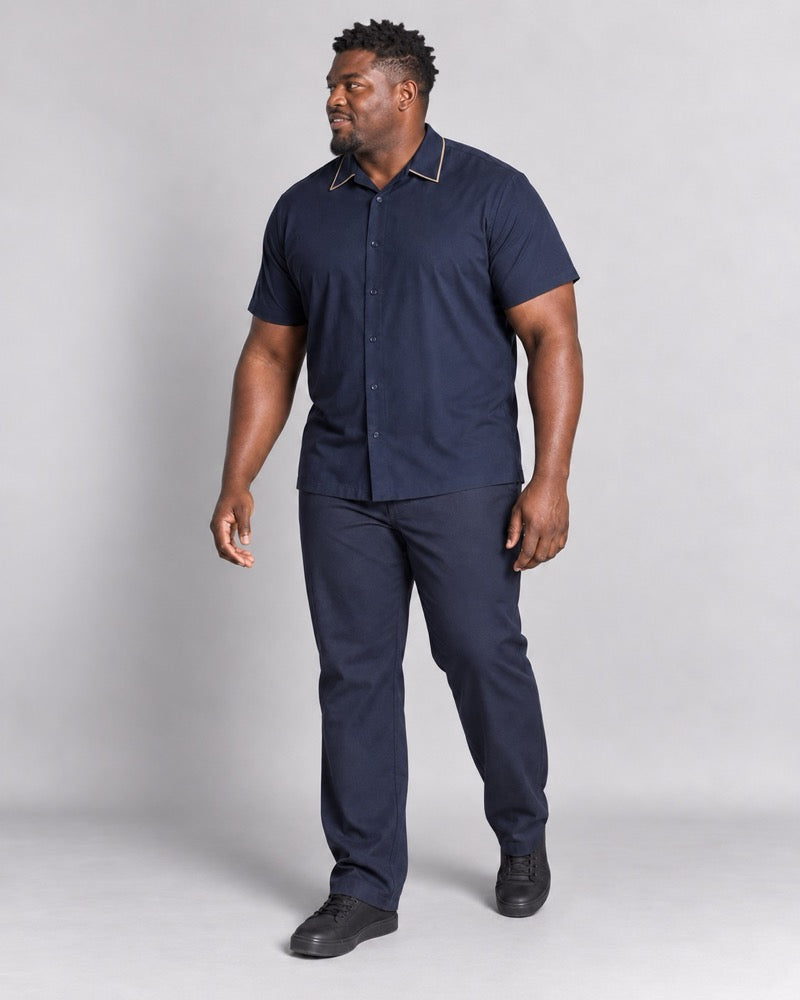 Navy Collar Outline shirt and pants outfit