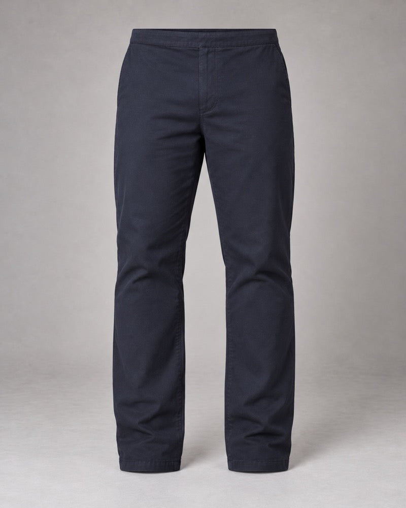 Plain pants paired with Navy Copper Fan Lines