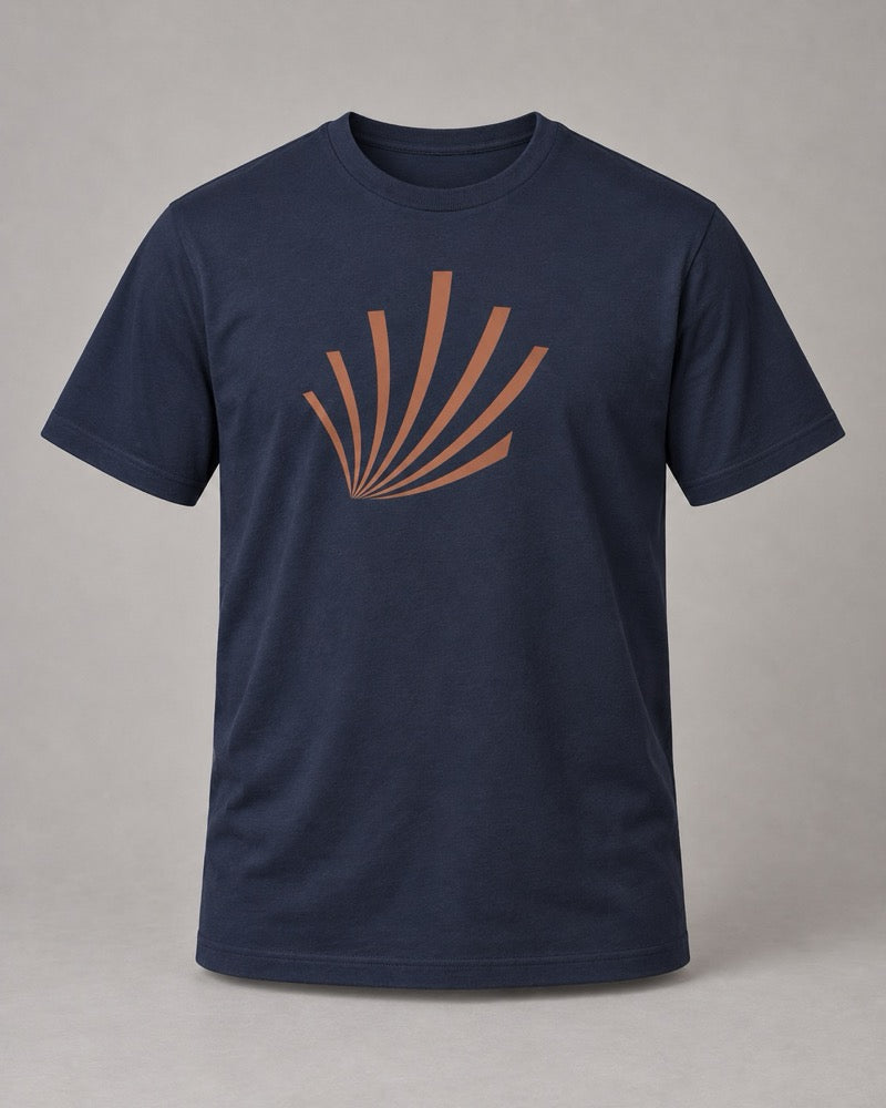 Navy Copper Fan Lines T-shirt only