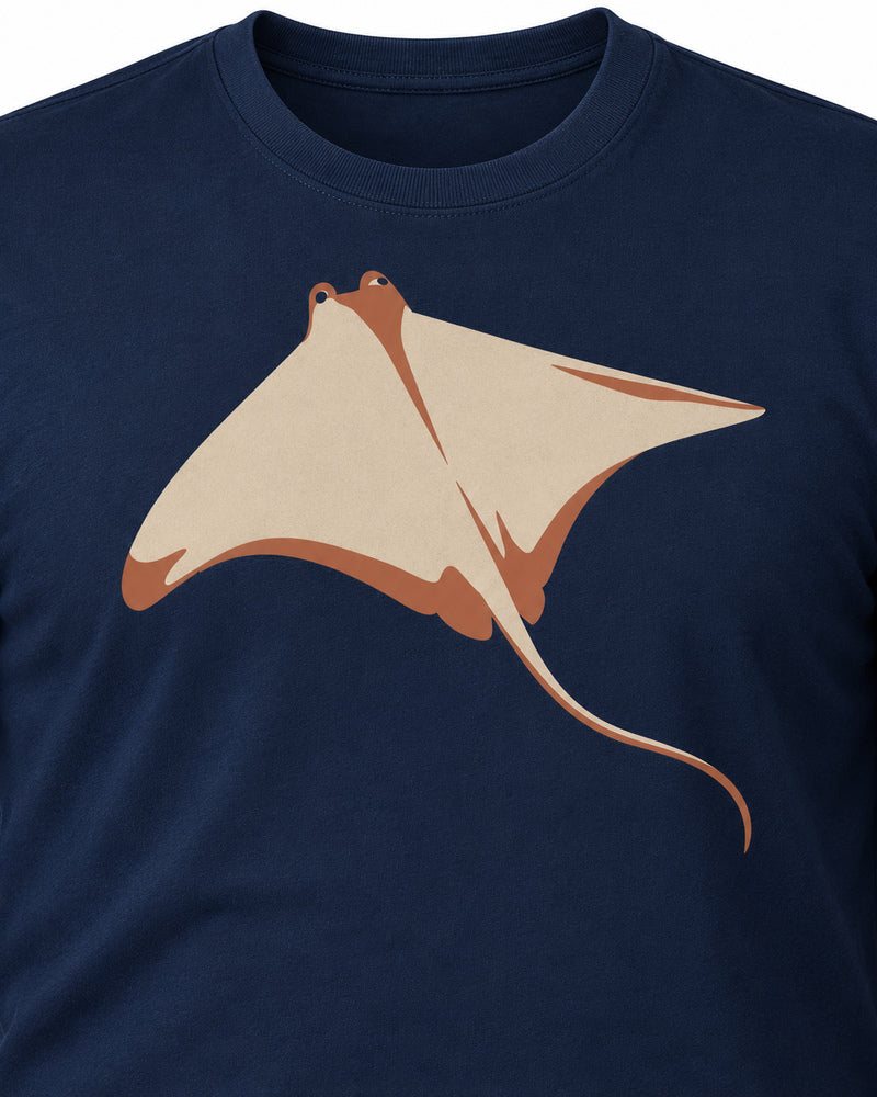 Navy Ray Drift graphic and garment details