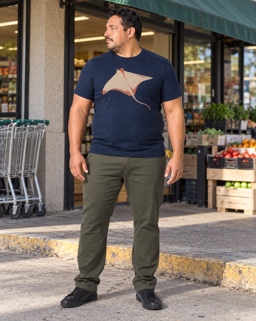 Navy Ray Drift outfit in an everyday setting