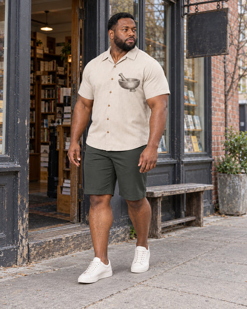 Oatmeal Mortar Pair outfit in an everyday setting