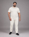 Warm White Collar Arc T-shirt and pants outfit