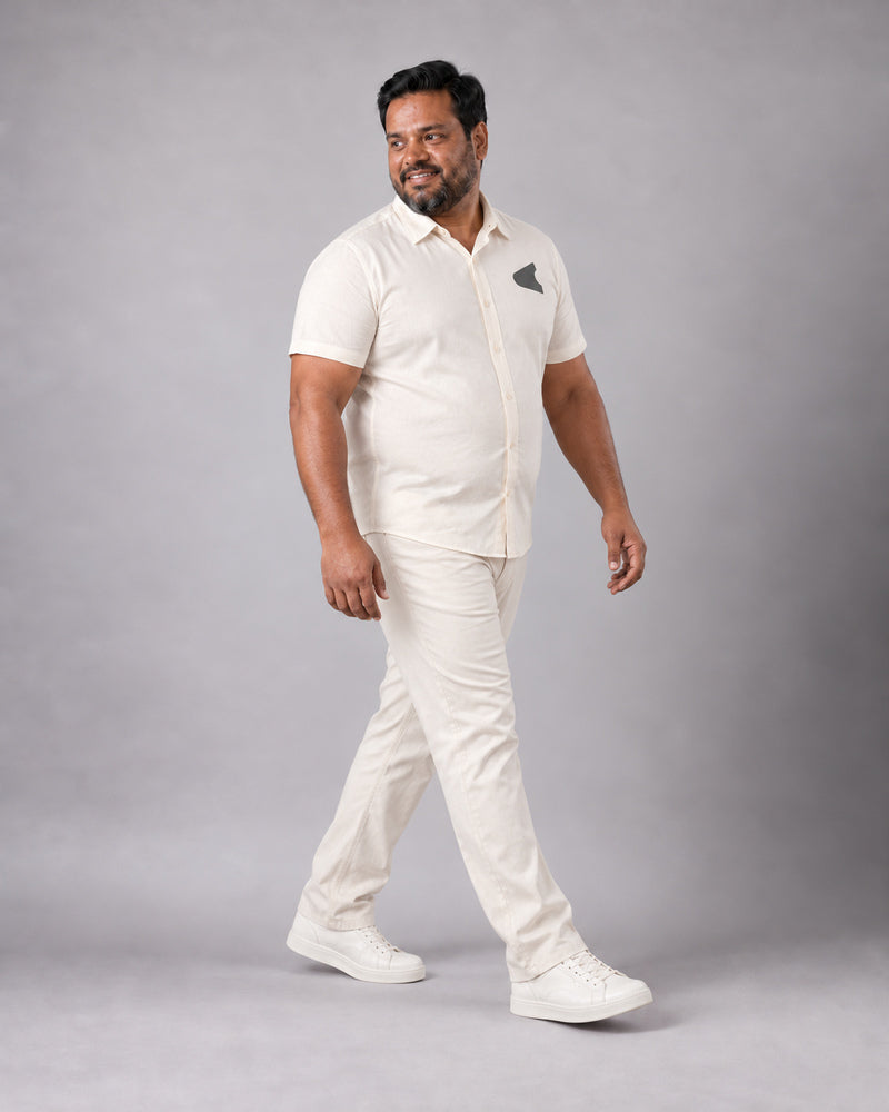 White Notched Wedge complete outfit