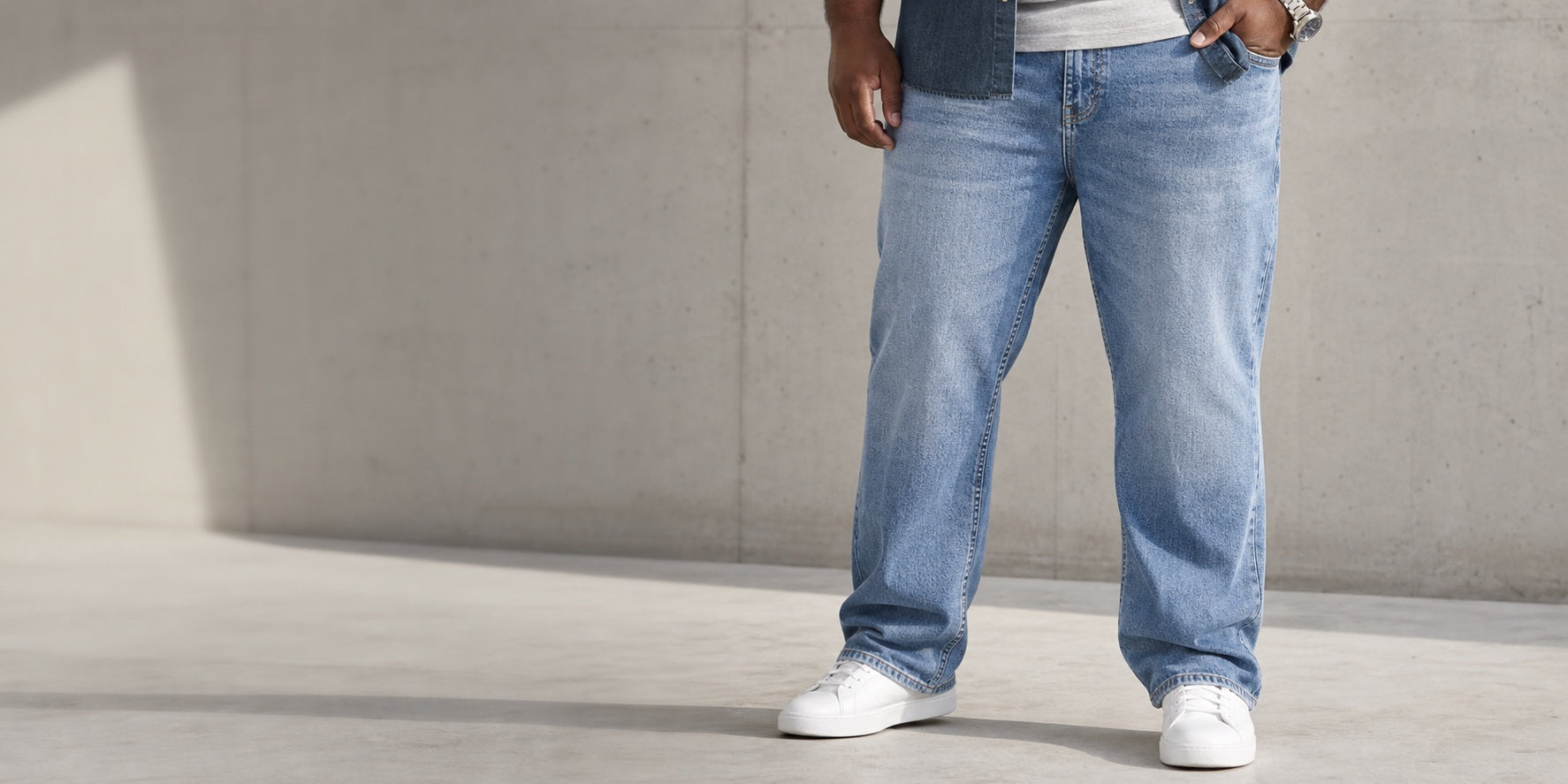 Big and tall washed denim