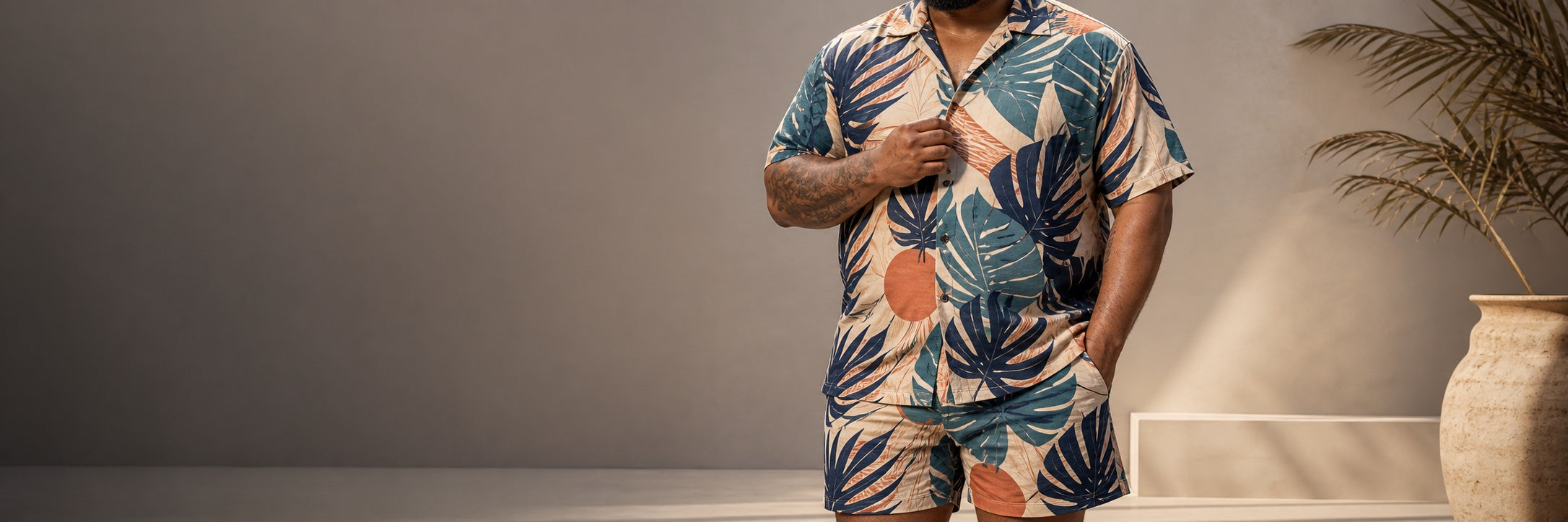 Big and tall summer shorts sets