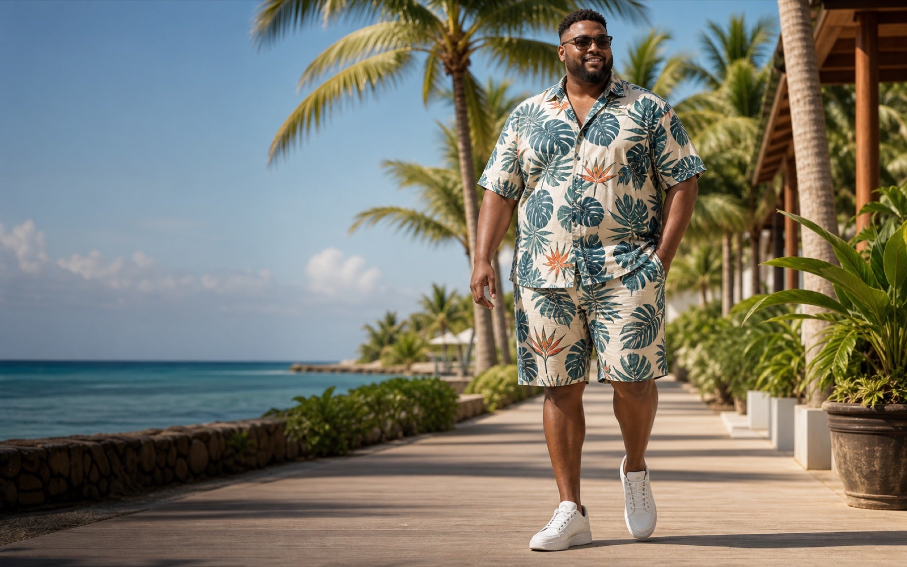 BigTallKings Hawaiian style big and tall vacation sets